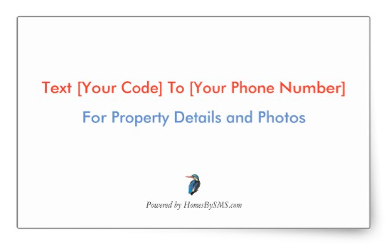 SMS real estate sticker for flyer boxes