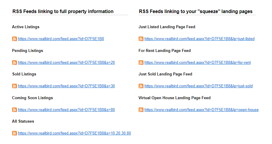 Listing RSS Feeds
