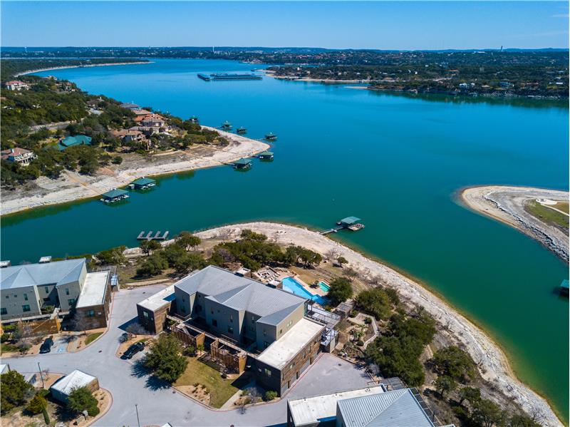 Hill country modern condo for sale on Lake Travis designed by