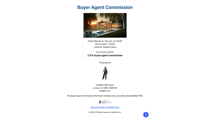 Example picture of the Buyer Agent Commission Sharing minisite