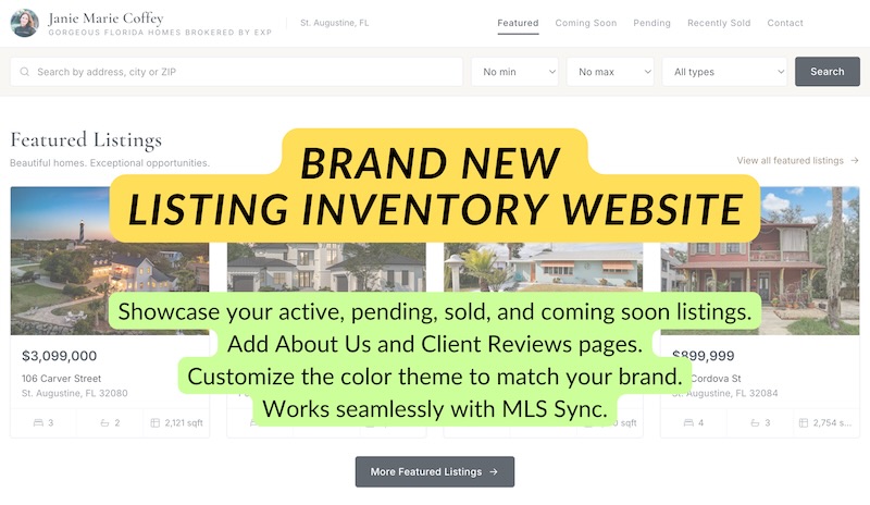 New Listing Inventory Website